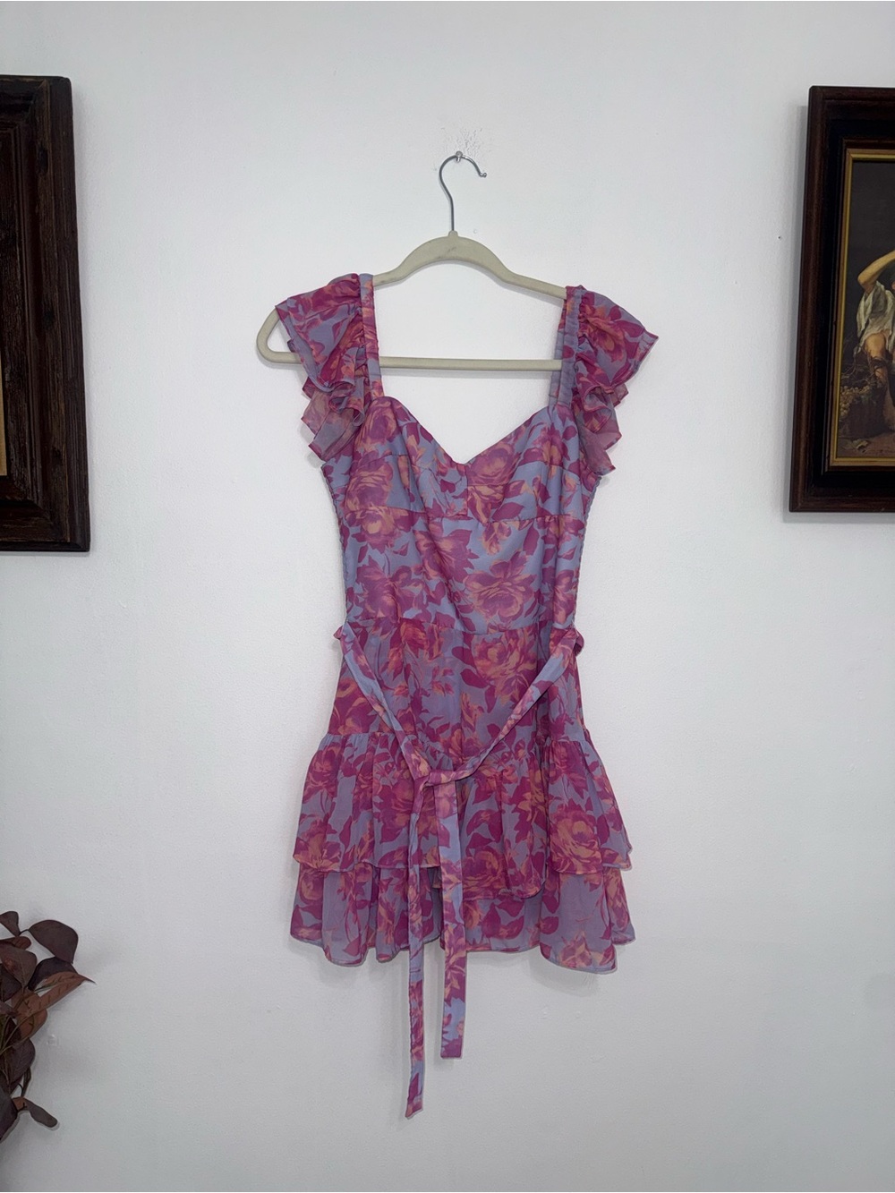 Amanda Uprichard Light Blue romper with Pink Trim